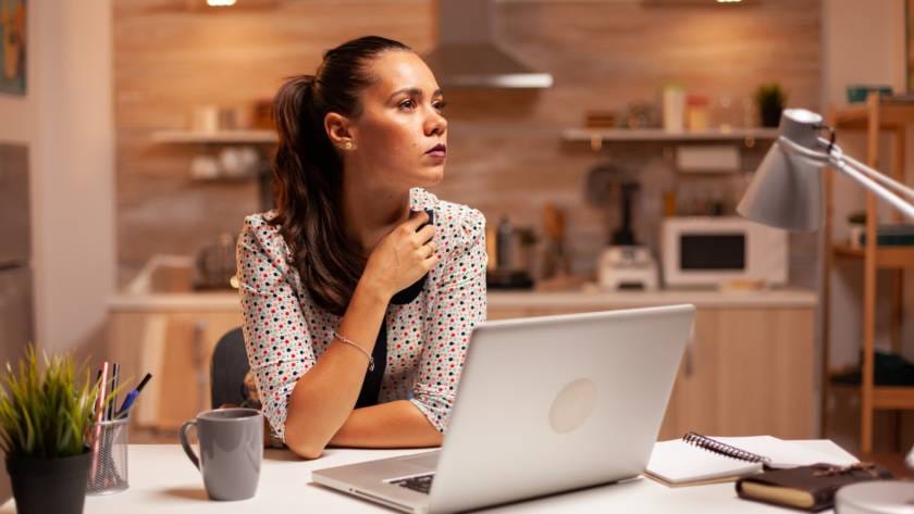 Woman thinking about her career
