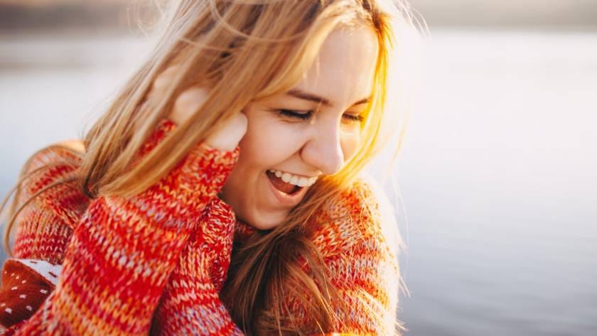 Close up hipster happy girl