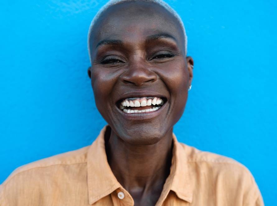Happy African woman portrait